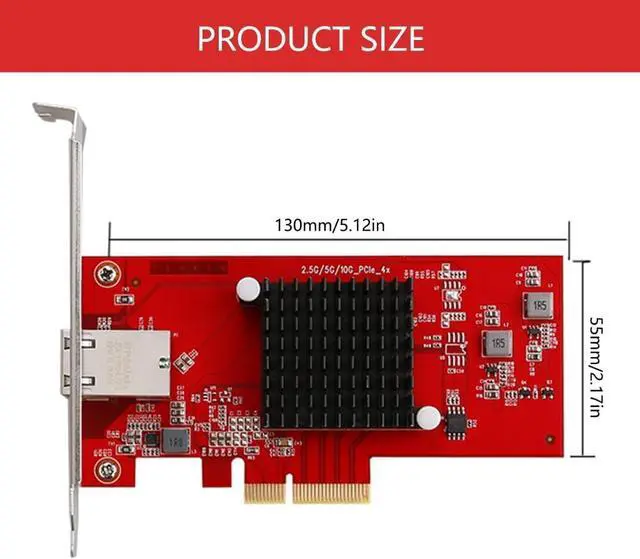 Alt view image 5 of 7 - PCIExpress3.0 Ethernet Card for Desktop 10G 5Gbps 2.5Gbps Multiple Gigabit Networking Adapters Stable Performances