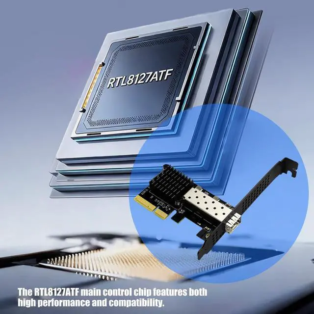 Alt view image 2 of 7 - 10G SFP+ Ethernet Card, PCIe Adapter with Single Port, Supports Wake on LAN and Large Frame, for Server Workstation NAS