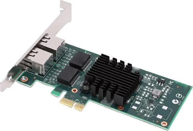 Alt view image 2 of 7 - GOWENIC 1Gb Network Card, Dual RJ45 Ports PCIe 2.0 X1 Gigabit Ethernet Adapter with Gold Plated Connectors, for wins Servers
