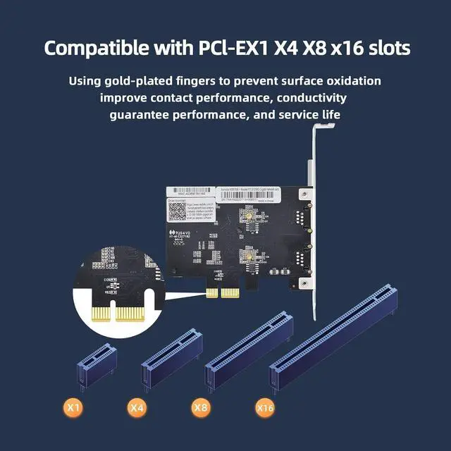 Alt view image 5 of 7 - Dual-Port PCI-E X1 2.5GB Gigabit Network Card - RTL8125BG+ASM1806 chip 2500M Ethernet Adapter Dual RJ45 Ports LAN NIC Card, Support ESXi PXE Boot, Soft Routing, Network Aggregation Server