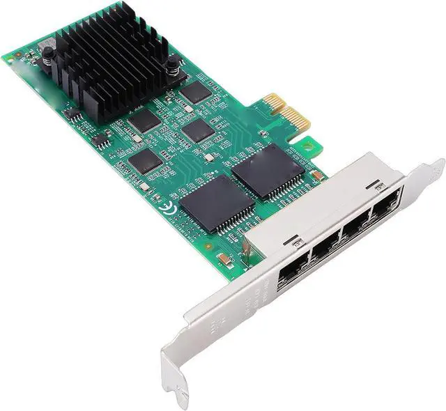 Alt view image 7 of 7 - Gigabit Network Card, PCIe 2.1 x1 Ethernet Adapter with 4 RJ45 Ports, for Server Desktop and Industrial Applications
