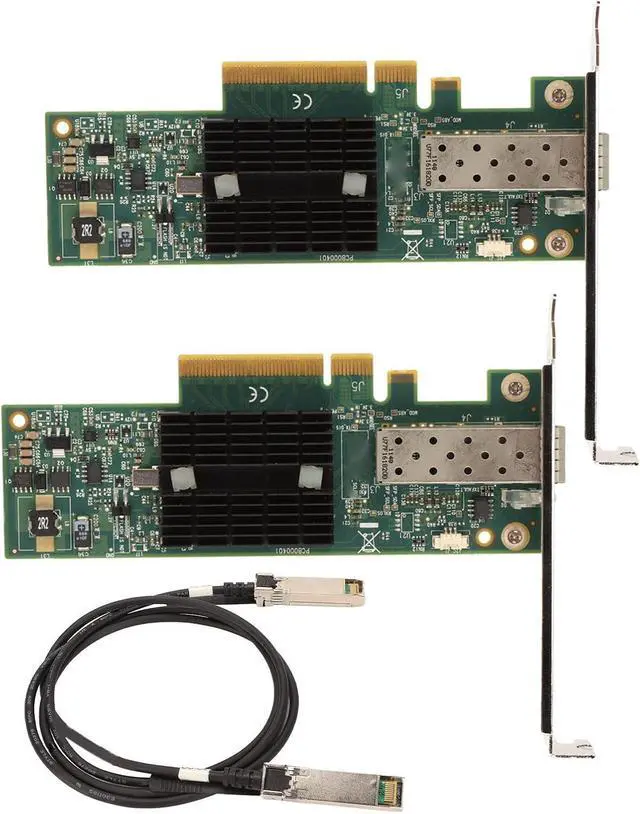Alt view image 5 of 7 - Brilluxa Network Card, Internal Networking Cards, 2PCS MNPA19 XTR 10Gb SFP PCIE Network Card with 3.28ft Conversion Cable, PCIE Network Adapter for Windows, PC Networking