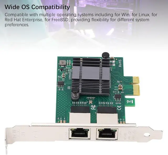 Alt view image 5 of 7 - PCIe Network Card with Dual Ports for High Speed Ethernet Connectivity 10/100/1000Mbps for Desktops and Servers, Low Profile Design