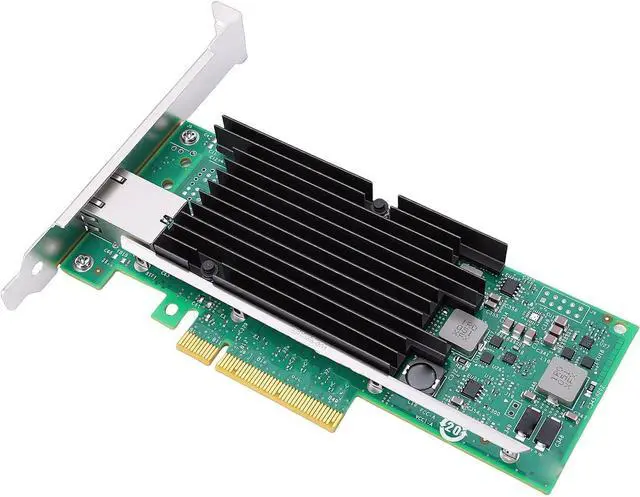 Alt view image 6 of 7 - Fabater 10Gb PCIe Network Card, X540 Controller Intelligent Offload Technology Ethernet Adapter, RJ45 Port 100MbE PCIe V2.1 X8 Interface, Data Center NIC with Heat