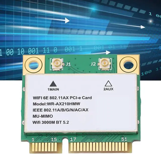 Alt view image 3 of 7 - Wireless Network Card 5374M, 2400MBps to 6Ghz, Mu Mimo Multi Threading Technology, WiFi 6E 5G Three Frequency Gigabit, PCB WiFi Card, BT5.2 is Suitable for Laptop Computers