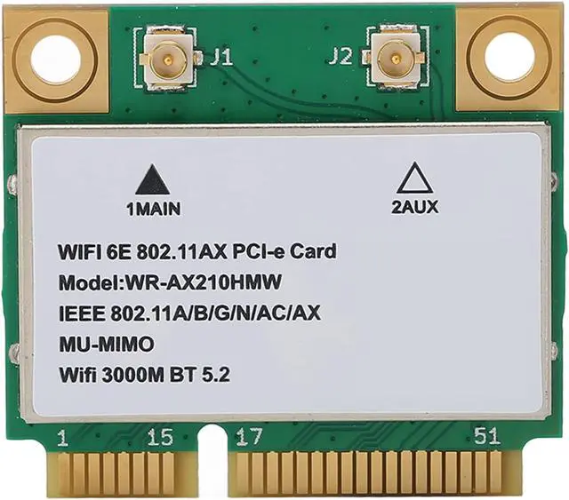 Alt view image 7 of 7 - Wireless Network Card 5374M, 2400MBps to 6Ghz, Mu Mimo Multi Threading Technology, WiFi 6E 5G Three Frequency Gigabit, PCB WiFi Card, BT5.2 is Suitable for Laptop Computers