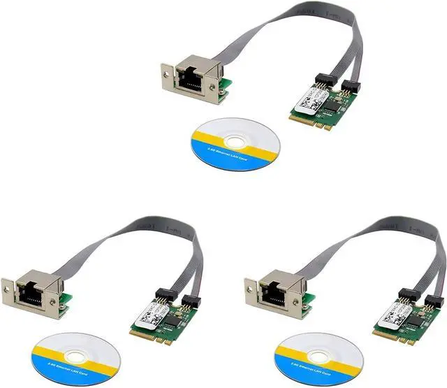 Main image of 3X M.2 A+E Key 2.5G Ethernet LAN Card RTL8125B Industrial Control Network Card PCI Express Network Adapter