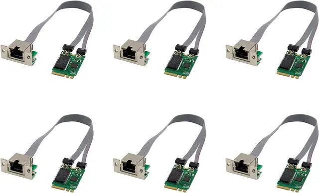 Main image of 6X Mini PCIE Network Card M.2 A+E to RTL8111F Gigabit Ethernet Card Single Port RJ45 Ethernet Network Card