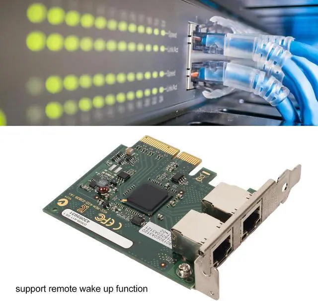 Alt view image 3 of 7 - Server Network Adapter 10 100 1000Mbps 2 RJ45 Remote Wake Up Self Adaptive PCIe Network Card for Gigabit, Professional Accessories