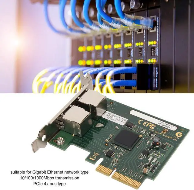 Alt view image 5 of 7 - Server Network Adapter 10 100 1000Mbps 2 RJ45 Remote Wake Up Self Adaptive PCIe Network Card for Gigabit, Professional Accessories