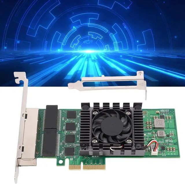 Alt view image 4 of 6 - Gigabit Ethernet Network Card, PCI Express X4 NIC Card with 4 RJ45 Ports and LED Indicators, for Servers Desktops Industrial Computers
