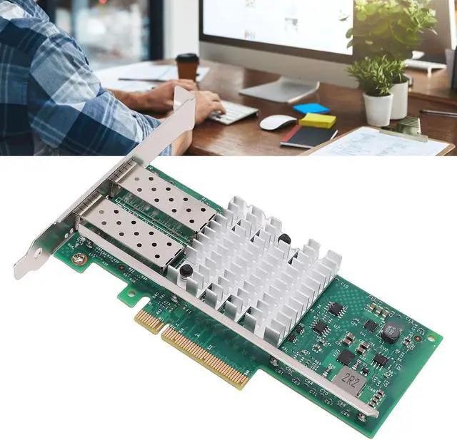 Alt view image 2 of 7 - PCI Express Ethernet Adapter with 82599 Chip, 10GB PCI-E X8 Fiber Network Card for Server, FreeBSD, Effective Hardware Acceleration Functions, Dual SFP+ Ports