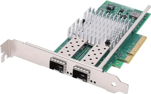 Main image of PUSOKEI 10GB PCIe X8 Fiber Optic Network Card, Dual SFP + Ports Ethernet Adapter with 82599 Chip Support for 82599 Chip,Wide Operating System Support