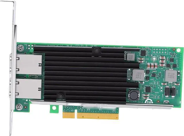Main image of Dual RJ45 Port PCIe Network Card, X540T2 Controller for Server, with Intelligent Offloading and Heat Dissipation Design, Compatible with i iSCSI FCoE NFS