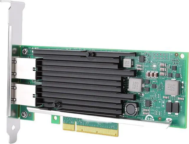 Alt view image 6 of 7 - Dual RJ45 Port PCIe Network Card, X540T2 Controller for Server, with Intelligent Offloading and Heat Dissipation Design, Compatible with i iSCSI FCoE NFS