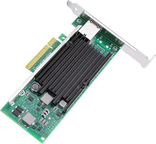 Alt view image 3 of 7 - Fabater 10Gb PCIe Network Card, X540 Controller Intelligent Offload Technology Ethernet Adapter, RJ45 Port 100MbE PCIe V2.1 X8 Interface, Data Center NIC with Heat