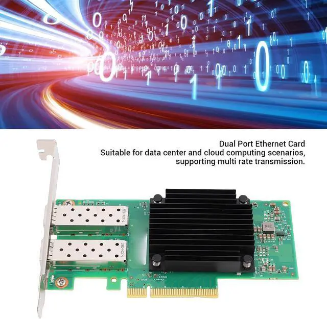 Alt view image 4 of 7 - Diyeeni 2 Port Ethernet Network Card 25G SFP28 PCIe Network Adapter with ConnectX5EN Chip for Data Center Cloud Computing VMware