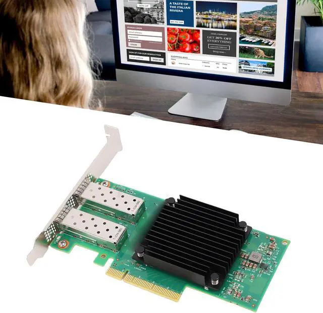 Alt view image 5 of 7 - EBTOOLS 2 Port PCIe Network Card, 1G/10G/25Gbps, 2X 25G SFP28 Ports, PCIe v3.0, 5 EN Chip, 5 Controller, with Short Bracket, for Desktop