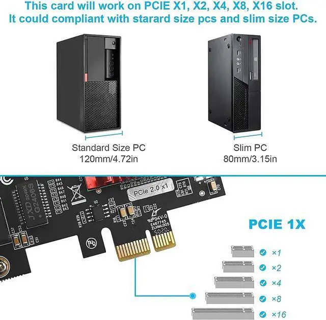 Alt view image 2 of 7 - 3X Dual-Port PCIe Gigabit Network Card 1000M PCI Express Ethernet Adapter with 82576 Two Ports LAN NIC Card