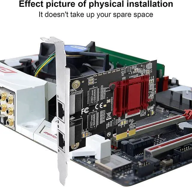 Alt view image 3 of 7 - 3X Dual-Port PCIe Gigabit Network Card 1000M PCI Express Ethernet Adapter with 82576 Two Ports LAN NIC Card