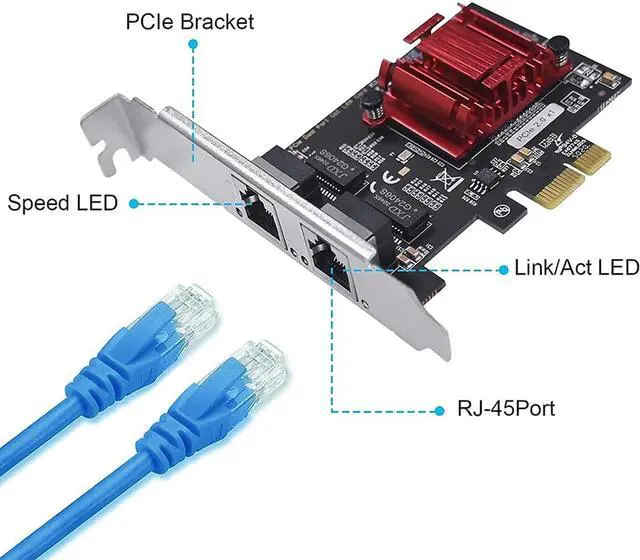 Alt view image 6 of 7 - 3X Dual-Port PCIe Gigabit Network Card 1000M PCI Express Ethernet Adapter with 82576 Two Ports LAN NIC Card