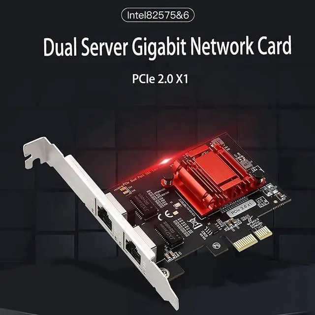 Alt view image 7 of 7 - 3X Dual-Port PCIe Gigabit Network Card 1000M PCI Express Ethernet Adapter with 82576 Two Ports LAN NIC Card