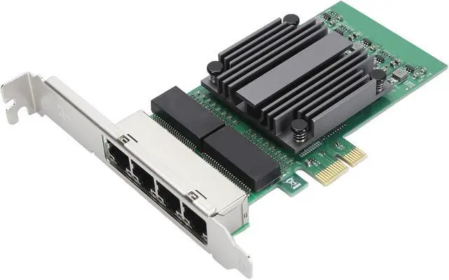 Alt view image 2 of 7 - 100/1000Mbps Gigabit Ethernet PCI Express Network Card, 4 RJ45 Ports Gigabit Ethernet Server Adapter for 82571 Chip, Network Card with 8 LED Indicators