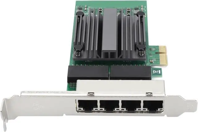 Main image of 100/1000Mbps Gigabit Ethernet PCI Express Network Card, 4 RJ45 Ports Gigabit Ethernet Server Adapter for 82571 Chip, Network Card with 8 LED Indicators