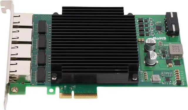 Alt view image 5 of 7 - 4 Port PoE Network Card with Efficient Heat Dissipation, Strong Compatibility for Long Term Performance, 2500Mbps Transmission Speed, Support for 10, 11, Server 2019, Server