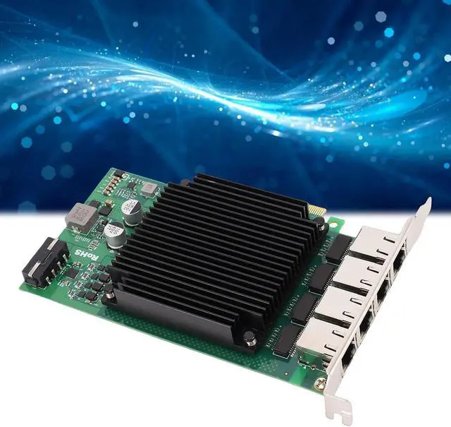 Alt view image 4 of 7 - GOWENIC 4 Port PoE PCIe Network Card, 2.5G Gigabit Ethernet Card with Heat Dissipation Design, RJ45 Ethernet NIC Adapter for Desktop PC Server Linux VMware