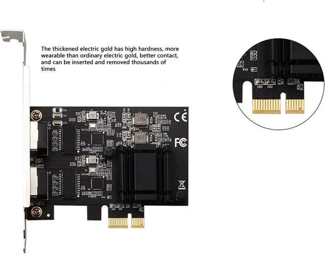 Alt view image 4 of 7 - Gugxiom 2.5G Base T PCIe Network Card with RTL8125B, Dual Port RJ45 LAN Ethernet Adapter, 2500/1000/100Mbps, Support PXE, for PC Server