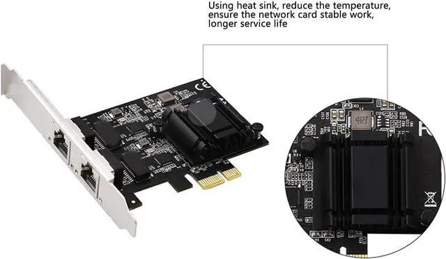 Alt view image 5 of 7 - Gugxiom 2.5G Base T PCIe Network Card with RTL8125B, Dual Port RJ45 LAN Ethernet Adapter, 2500/1000/100Mbps, Support PXE, for PC Server