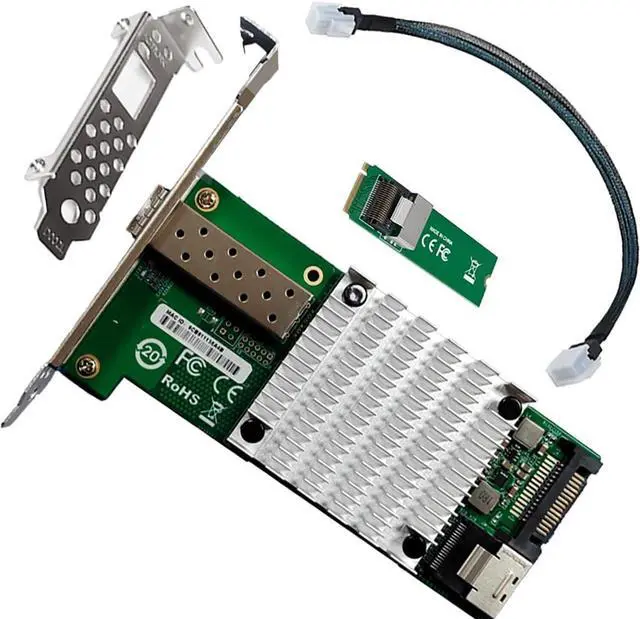 Main image of M2 M Key 10G SFP Plus Fiber Network Adapter Compatible with X520 DA1 High Speed Desktop Server NIC with JL82599EN Chipset for Gaming Workstation and Industrial Control