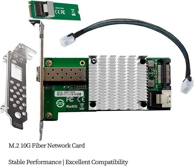 Alt view image 3 of 7 - M2 M Key 10G SFP Plus Fiber Network Adapter Compatible with X520 DA1 High Speed Desktop Server NIC with JL82599EN Chipset for Gaming Workstation and Industrial Control