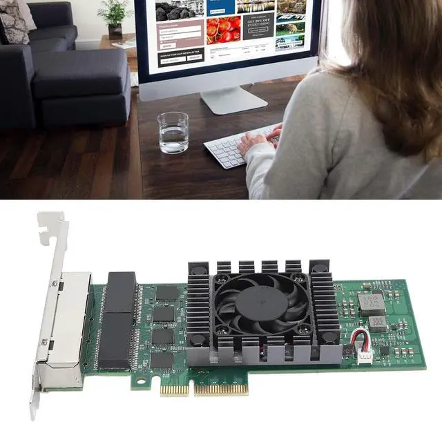Alt view image 4 of 7 - 4 Port PCIE Network Card, and Stable Connection, Industrial Grade, 100/1000Mbps Speed, for I211 Chip, Compatible with, Vmware Esxi