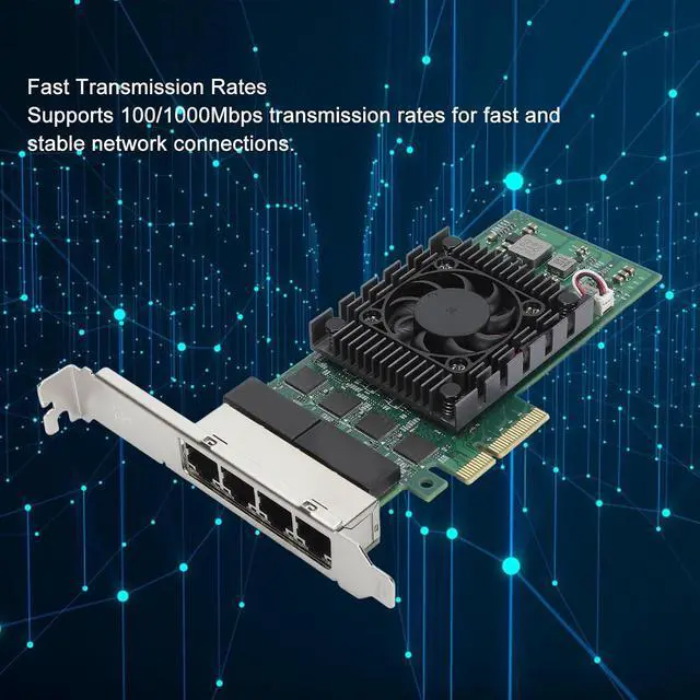 Alt view image 2 of 7 - 4 Port PCIE Network Card, and Stable Connection, Industrial Grade, 100/1000Mbps Speed, for I211 Chip, Compatible with, Vmware Esxi