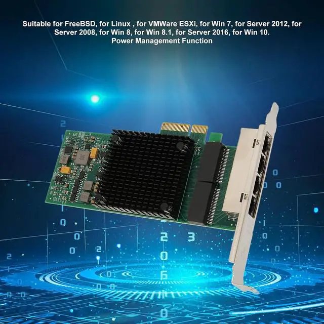 Alt view image 2 of 7 - PCIe Network Card, 1000Mbps Gigabit Ethernet Adapter with Power Management, Flexible Virtualization, Supports ESXi, Suitable for Servers