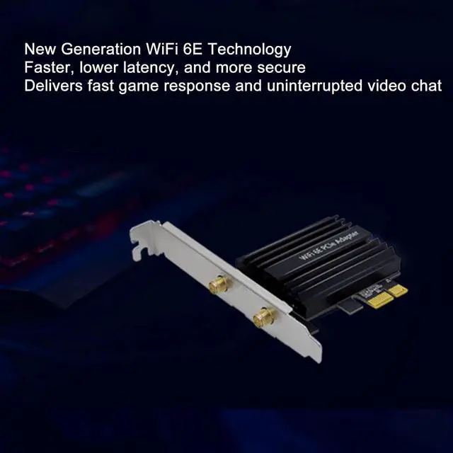Alt view image 4 of 7 - Wireless LAN Card 6E PCIE, Lower Latency Faster Speed, BT 5.2 Technology, Gold Plated Interface Built in Heat Sink, Multi Band 5Ghz 6Ghz 2.4Ghz for PC
