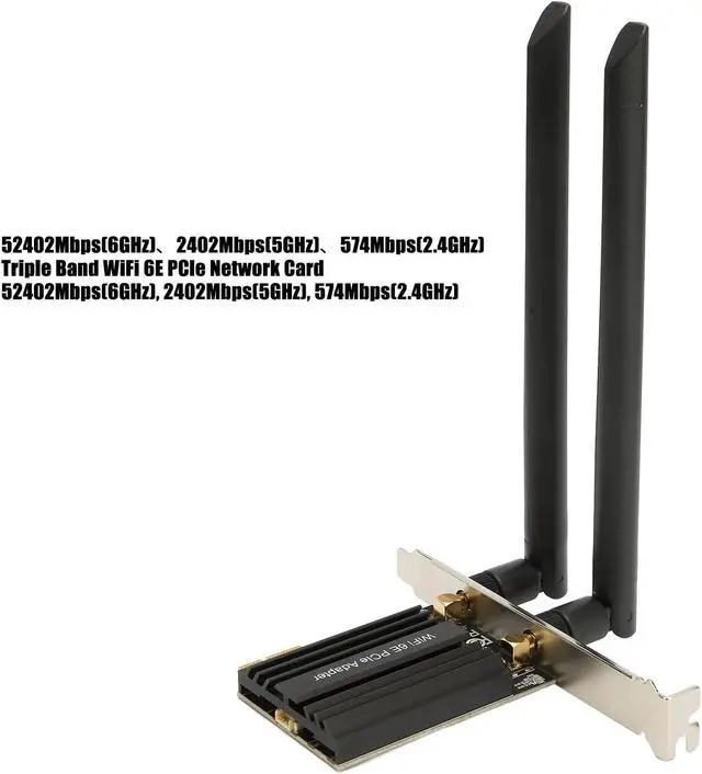 Alt view image 6 of 7 - Wireless LAN Card 6E PCIE, Lower Latency Faster Speed, BT 5.2 Technology, Gold Plated Interface Built in Heat Sink, Multi Band 5Ghz 6Ghz 2.4Ghz for PC