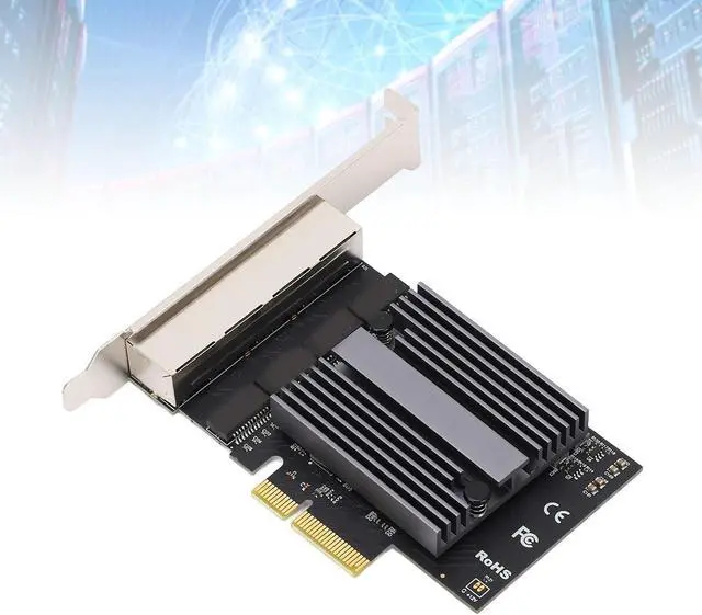 Alt view image 2 of 7 - 4 Port Gigabit Ethernet Card Excellent Heat Dissipation for Desktop and Workstation High Quality NIC Adapter