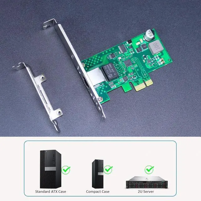 Alt view image 3 of 3 - 2.5Gb PoE+ Network Card, Ethernet RJ45 LAN Port, PCIE 3.1 X1 Interface, Regular & Low Profile Bracket