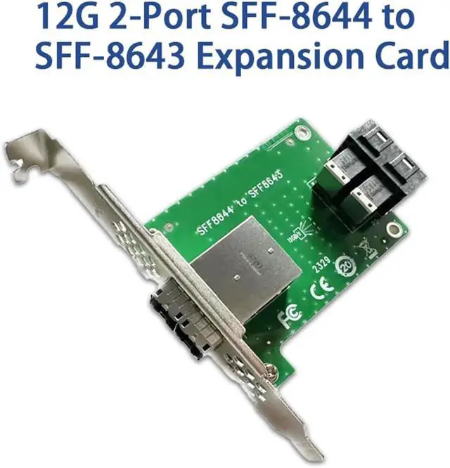 Alt view image 2 of 4 - 12G 2-Port SFF-8644 to SFF-8643 Expansion Card XIC4383