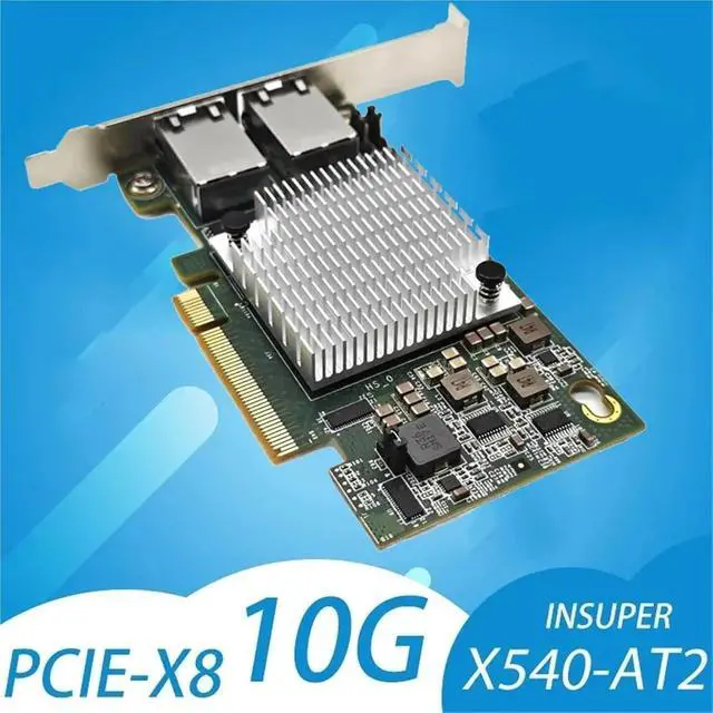 Alt view image 3 of 6 - 10G X540-T2 Ethernet Card PCI-E to RJ45 Double Port Nework Extend 10Gbps/5Gbps/2.5Gbps/1Gbps PCI Adapter Support PC Win10