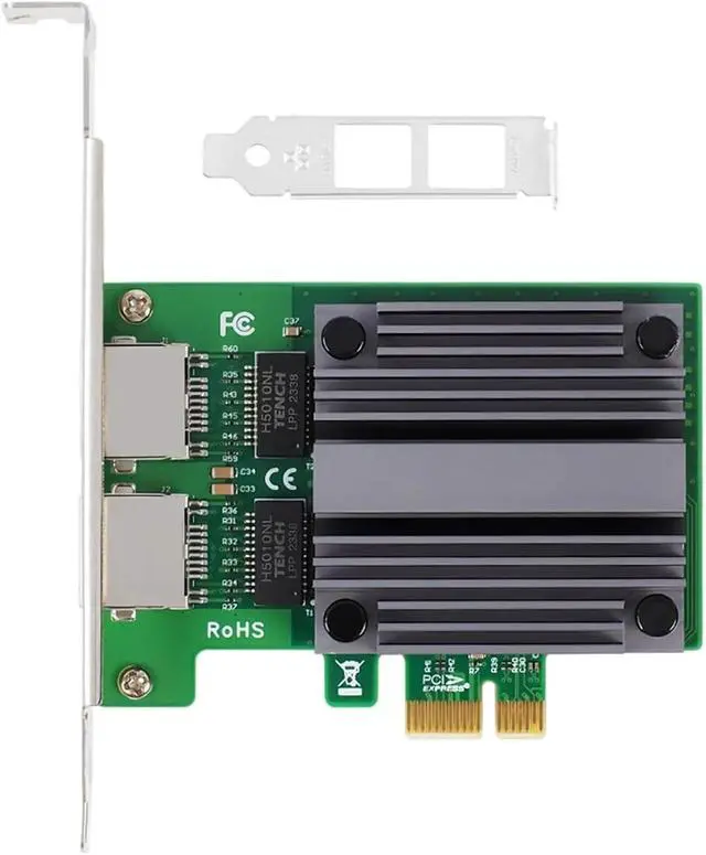 Alt view image 2 of 4 - I226 Chip Network Card 2500Mbps PCIe to RJ45 2.5G Gigabit Ethernet Dual Ports 100/1000/2500Mbps LAN Card for Desktop