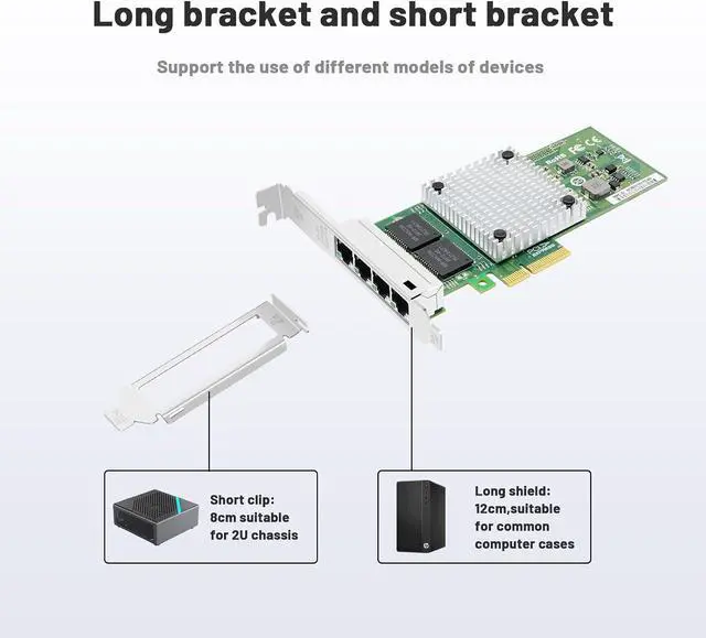 Alt view image 4 of 7 - 1 Gb Network Card with 1860 Chip Quad Ports,Gigabit PCIE Ethernet Adapter LAN NIC Card 4 RJ45 Ports PCI- E X4 Ethernet Card for Machine Vision, Industrial Cameras