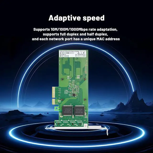 Alt view image 5 of 7 - 1 Gb Network Card with 1860 Chip Quad Ports,Gigabit PCIE Ethernet Adapter LAN NIC Card 4 RJ45 Ports PCI- E X4 Ethernet Card for Machine Vision, Industrial Cameras