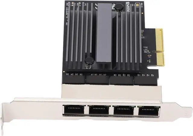 Main image of 4 Port Gigabit Ethernet Network Card with Large Heat Sink, High Performance Chip, and 8 LED Indicators, Suitable for Desktop, Workstation, Server, 10 32 64bit