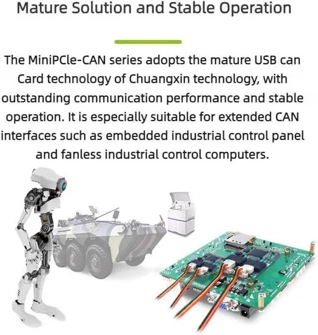 Alt view image 4 of 7 - Mini PCIe Dual Channel CAN Bus Interface Card PCIe Communication Module