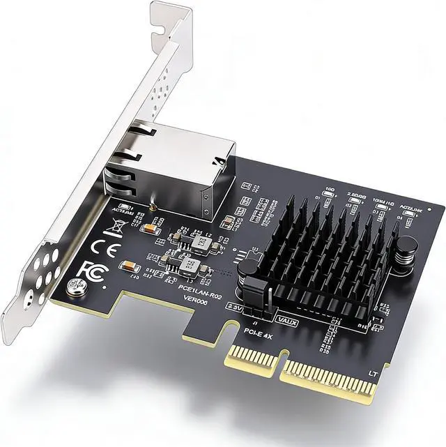 Main image of PCIe 4X 10Gbps Network Card, Gigabit Ethernet Adapter with Stable Controller and Multi System Support, for Desktop Server NAS Data Center