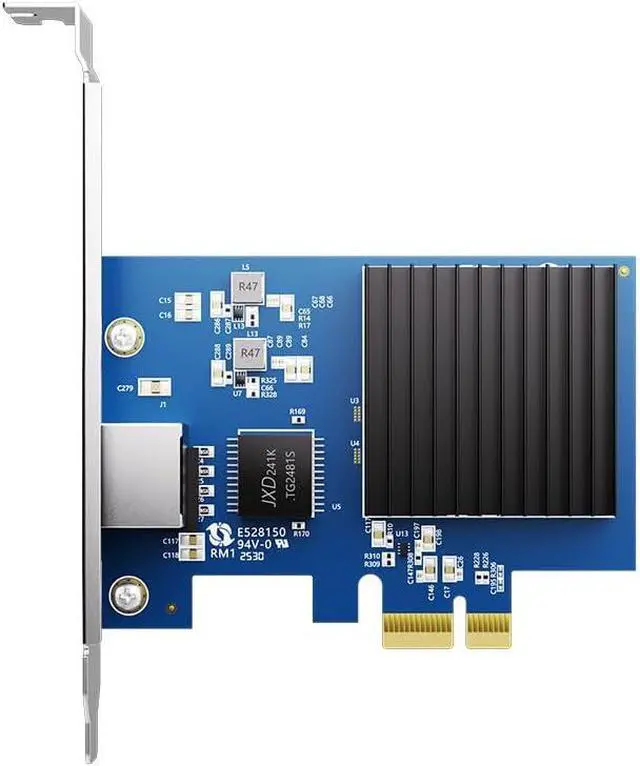 Alt view image 2 of 7 - 1 Port PCIe 10G Ethernet Network Card 10G NIC PCIe4.0-1X RJ45 LAN Card for Realtek8127(PXE) Multi-Gigabit Network Speeds